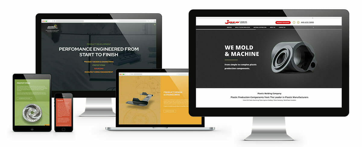 Digital image of an industrial website design by ADVAN 