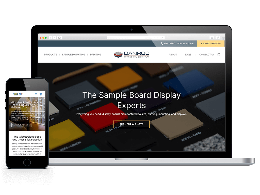 web-design-danroc Sample boards for tile, stone, and construction materials
