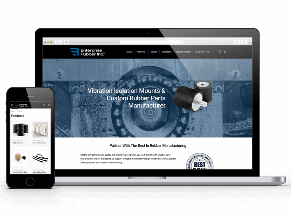 web-design-enterprise-rubber Custom molded rubber parts and vibration isolation mounts